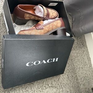 Coach Brown and Tan Heeled Boots